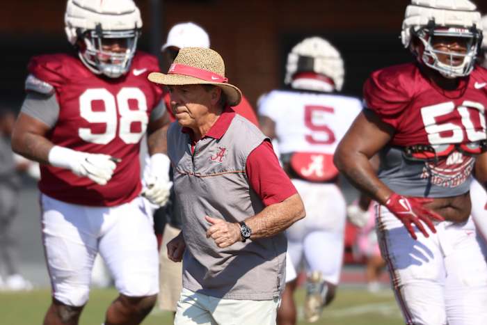 Nick Saban, Alabama football practice - March 30, 2023